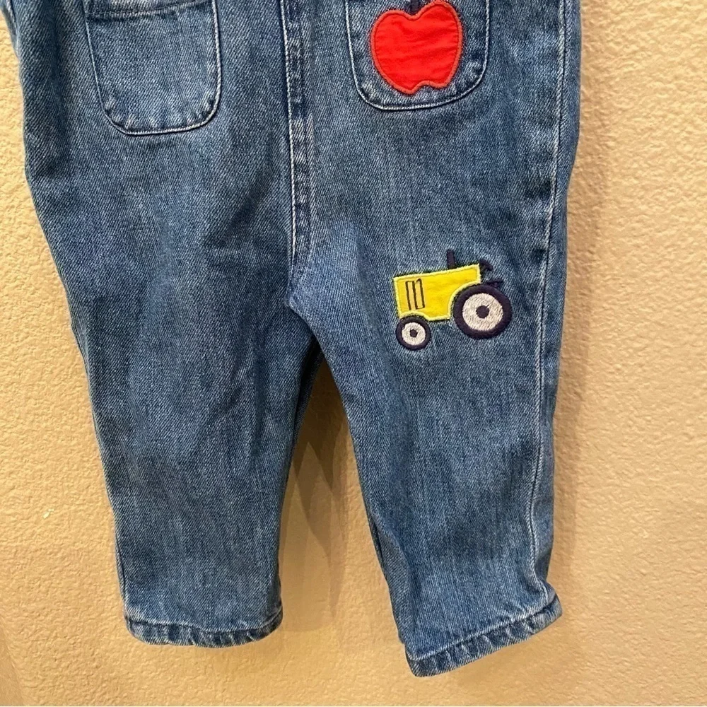 BABY BODEN Farm Life Jean Overalls Size 6-12M